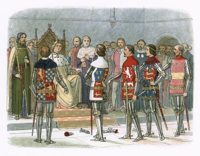 Arundel, Gloucester, Nottingham, Derby y Warwick ante el rey Ricardo II de James William Edmund Doyle