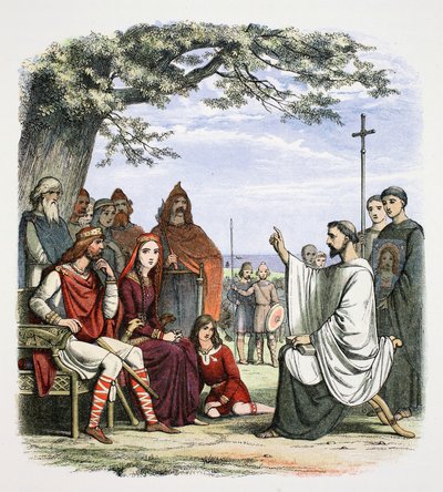 Agustín predicando ante el rey Ethelbert, 597 1864 de James William Edmund Doyle