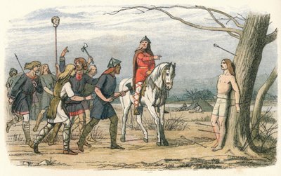 Edmund, rey de Anglia Oriental, asesinado por los daneses de James William Edmund Doyle