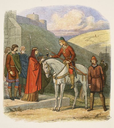 Eduardo asesinado en Corfe, 18 de marzo de 978, de Una Crónica de Inglaterra BC 55 a AD 1485, pub. Londres, 1863 de James William Edmund Doyle