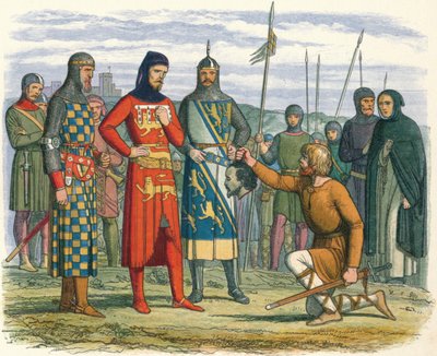 La cabeza de Gaveston mostrada al Conde de Lancaster, 1312, 1864 de James William Edmund Doyle