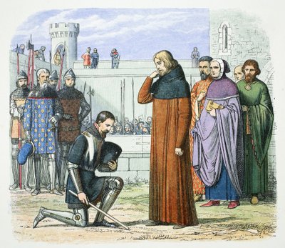 Henry Bolingbroke exigiendo el trono de Ricardo II de Inglaterra, Flint, Gales, 1399 de James William Edmund Doyle