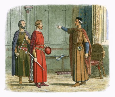 El rey Eduardo I amenaza al mariscal de James William Edmund Doyle