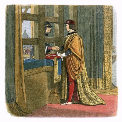 Reunión del rey Eduardo IV y Luis XI de Francia en Pecquigny de James William Edmund Doyle