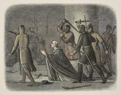 Asesinato de Thomas Becket, Catedral de Canterbury, 29 de diciembre de 1170, de A Chronicle of England BC 55 to AD 1485, pub. Londres de James William Edmund Doyle