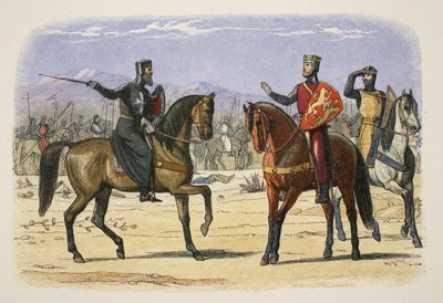 Ricardo y el Maestro de San Juan, Joppa, 23 de julio de 1191, de Una crónica de Inglaterra BC 55 a AD 1485, pub. Londres, 1863 de James William Edmund Doyle