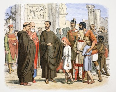 San Gregorio el Grande y los esclavos ingleses en Roma, 590 1864 de James William Edmund Doyle