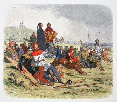 Los ingleses esperan a los franceses en la Batalla de Crecy, Francia 1346, 1864 de James William Edmund Doyle