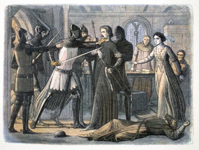 El arresto de Sir Roger Mortimer, Castillo de Nottingham, 1330, 1864 de James William Edmund Doyle