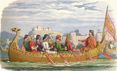 La barcaza de Edgar tripulada por ocho reyes en el Dee de James William Edmund Doyle