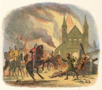 Guillermo recibe una herida fatal en Mantes, 1087 1864 de James William Edmund Doyle