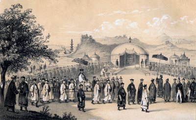 Aproximación del emperador de China para recibir al embajador británico, 1847 de James William Giles