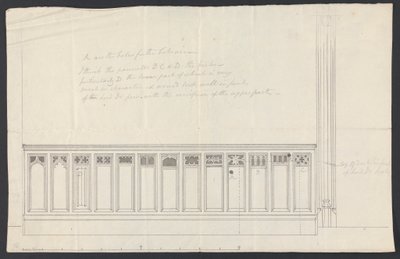 Cobham Hall, Kent: Diseño para el revestimiento de un banco de James Wyatt