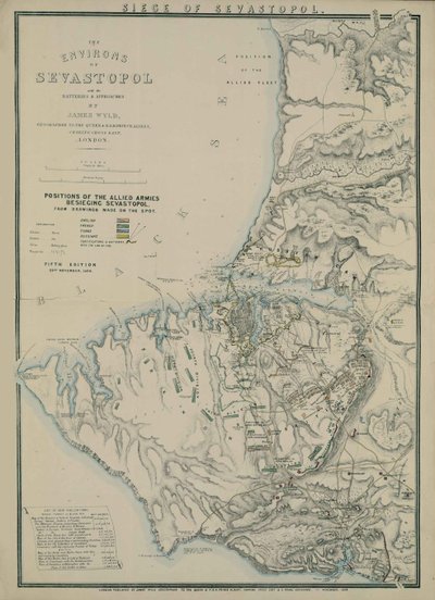 Mapa de los alrededores de Sebastopol, 1854 de James Wyld