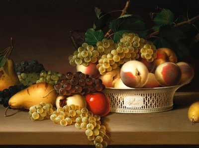 Frutas en una cesta china, 1822 de James the Elder Peale