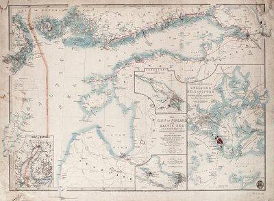 Carta del Golfo de Finlandia y el Mar Báltico de James the Younger Wyld