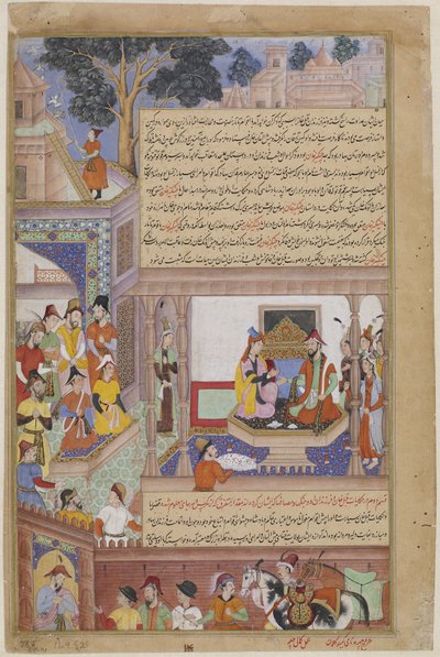 Kublai Khan y su emperatriz entronizados, de un Jami al-Twarikh (o Chingiznama) de Jami Jami