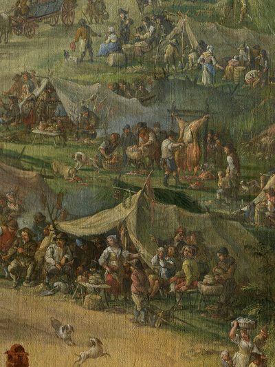 Detalle de Excavación del canal de Gante (óleo sobre lienzo) de Jan Anton Garemyn