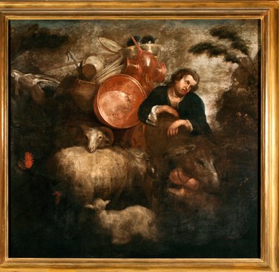 Pastor con cabras y burro (Un pastor con cabras y trasero) Pintura de Jan Roos (1591-1638) Siglo XVII Genes, Musei di Strada Nuova de Jan Roos