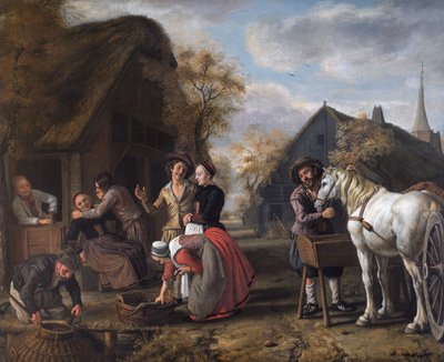 Una escena de pueblo de Jan (1620 76) Victors