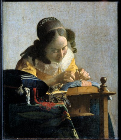 La encajera, c.1658-1660 (óleo sobre lienzo) de Jan (1632 75) Vermeer