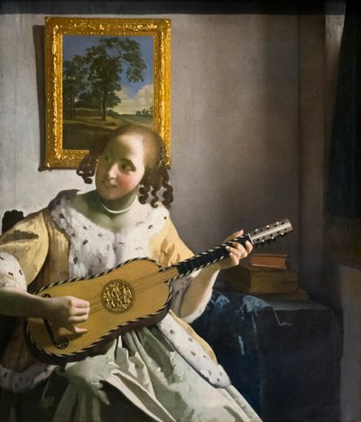 El guitarrista, c.1672 (óleo sobre lienzo) de Jan Vermeer van Delft