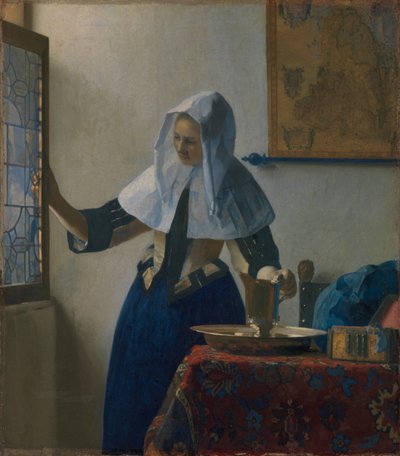 Joven con una jarra de agua, c.1662 de Johannes Vermeer