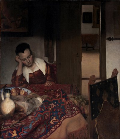 Una niña durmiendo (detalle) de Johannes Vermeer
