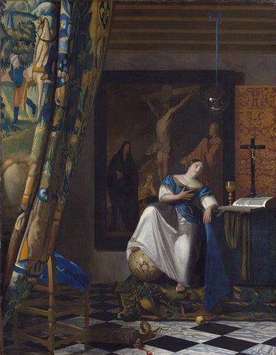 Alegoría de la Fe - Pintura de Johannes Vermeer (Vermeer de Delft) (1632-1675) de Johannes Vermeer