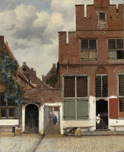 Vista de casas en Delft, conocida como 