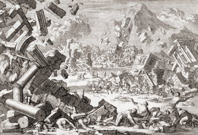 Terremoto de 1667 en Dubrovnik, Croacia de Jan (after) Luyken