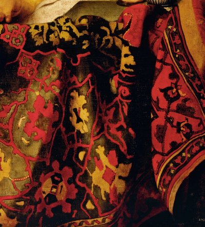 Vestido bordado, detalle de La alcahueta de Jan (attr. to) Vermeer