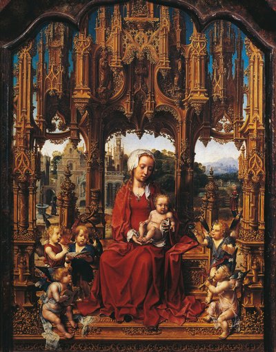 Virgen con el Niño y ángeles músicos, panel central del Tríptico de Malvern de Jan (c.1472 c.1533) Gossaert