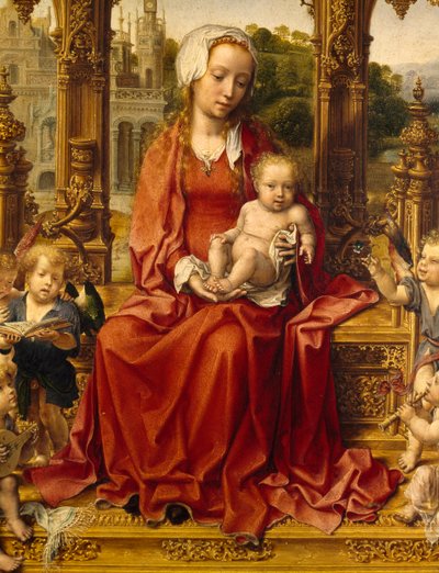 Virgen con el Niño y ángeles músicos, panel central del Tríptico de Malvern de Jan (c.1472 c.1533) Gossaert