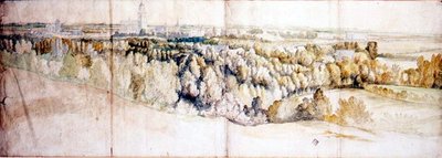 Vista de Arnhem desde el este (lápiz y acuarela) de Jan (circle of) Siberechts