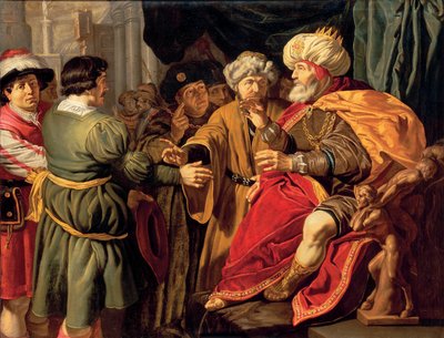José interpretando los sueños del Faraón (óleo sobre lienzo) de Jan (circle of) Tengnagel