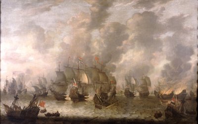 La batalla de Scheveningen, 31 de julio de 1653, c.1654 (óleo sobre lienzo) de Jan Abrahamsz. Beerstraaten