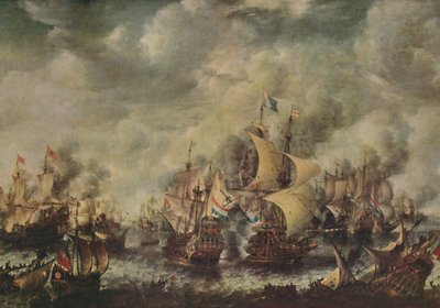 Batalla naval entre ingleses y holandeses frente a Ter Heyde, agosto de 1653, 1914 de Jan Abrahamsz. Beerstraten