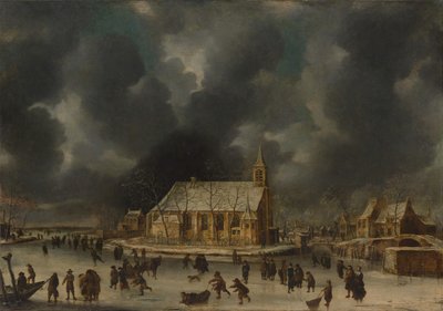 Patinaje en Sloten, cerca de Ámsterdam de Jan Abrahamsz. Beerstraten