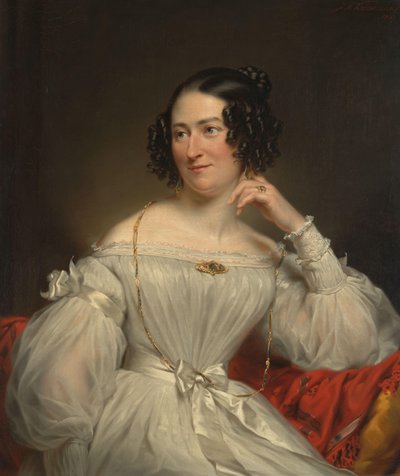 Retrato de Abrahamina Henriëtte Wurfbain (1808-1883), esposa de Jacob de Vos Jz de Jan Adam Kruseman (signed by artist)