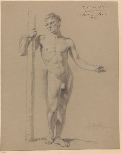 Desnudo masculino de pie, visto de frente (1er premio 1817) de Jan Adriaan Antonie de Lelie