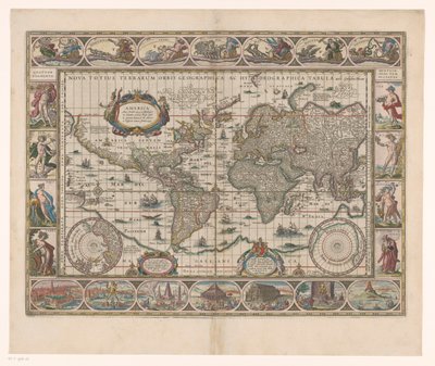 Mapa del mundo con bordes decorativos
Nova totius terrarum orbis geographica ac hydrographica tabula de Jan Aertse van den Ende