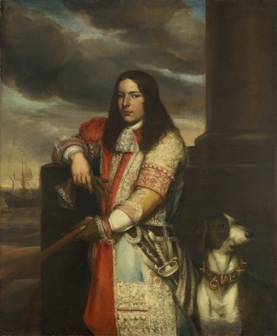 Holandés: Engel de Ruyter (1649-83). Vicealmirante, hijo de Michiel Adriaensz de Ruyter Retrato de Engel de Ruyter de Jan Andrea Lievens