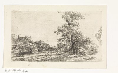 paisaje con un árbol de Jan Andries Töpfer