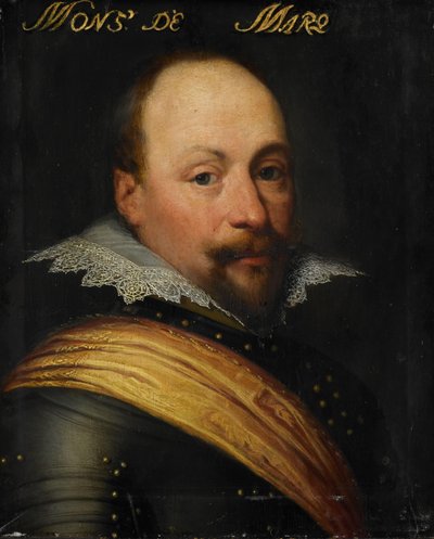 Retrato de Daniël de Hertaing, Señor de Marquette, Gobernador de Ostende de Jan Antonisz van Ravesteyn (workshop of)