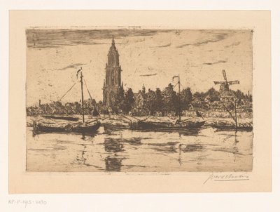 Vista de Rhenen de Jan Antonius van Schooten (signed by artist)