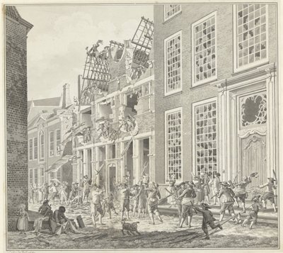 Saqueo de la casa de Lucas van Steveninck, 1787 de Jan Arends (signed by artist)