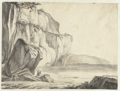 Vista de la costa con rocas saliendo del agua de Jan Asselijn (attributed to)