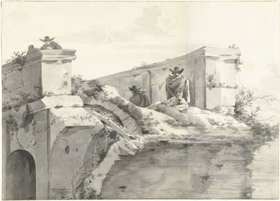 Vista del Borde del Ponte Rotto en Roma de Jan Asselijn (copy after)