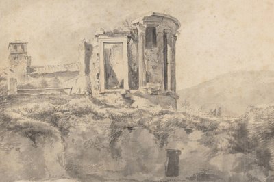 Vista del Templo de Vesta en Tívoli de Jan Asselijn (possibly)